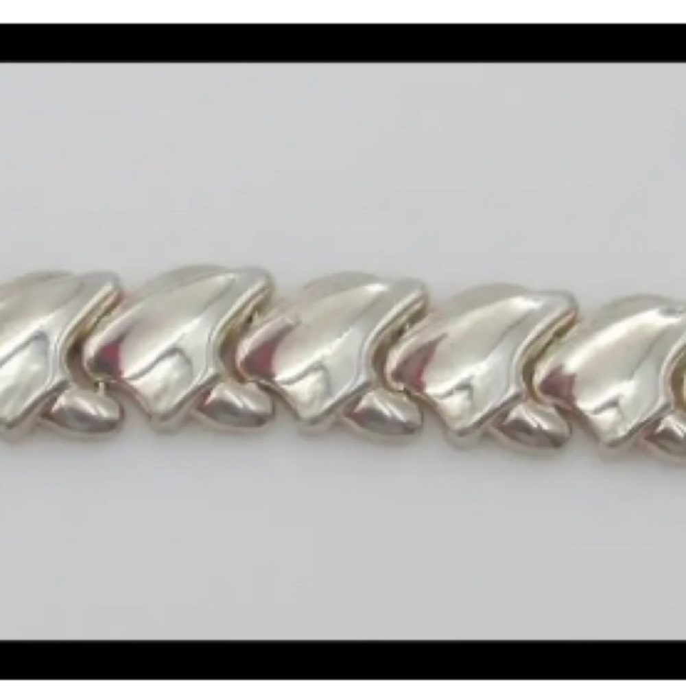 Vintage Italy Sterling Silver 925 Link Bracelet 21 Grams